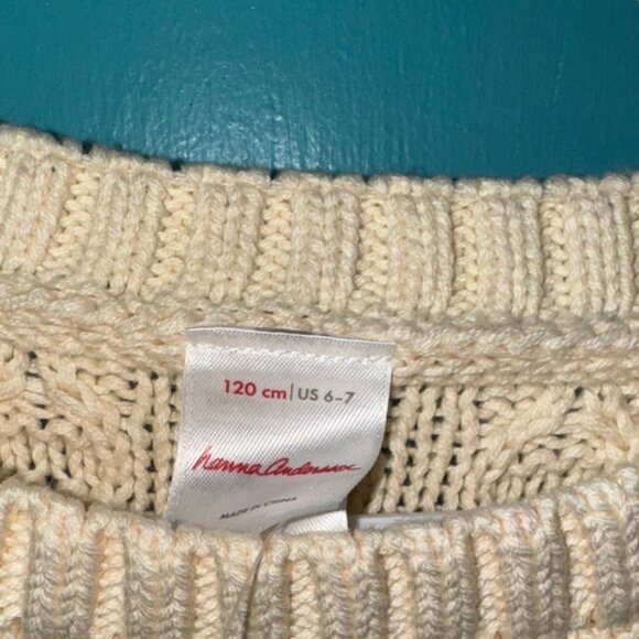 Hanna Andersson Cream Cable Knit Sweater - Picture 3 of 5